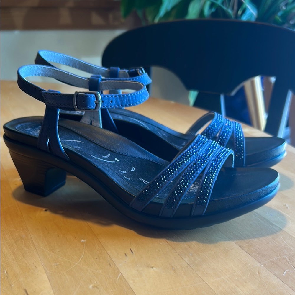 Abeo Blue Heels with Glittery Straps